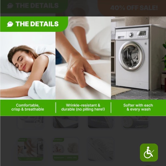 Ghost bed sheets. Queen grey - Picture 5 of 6